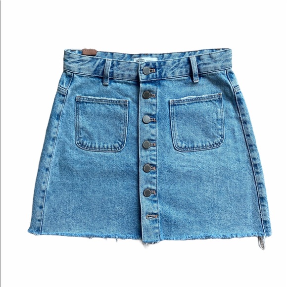 Zara Dresses & Skirts - Denim High Waisted Button Front Mini Skirt